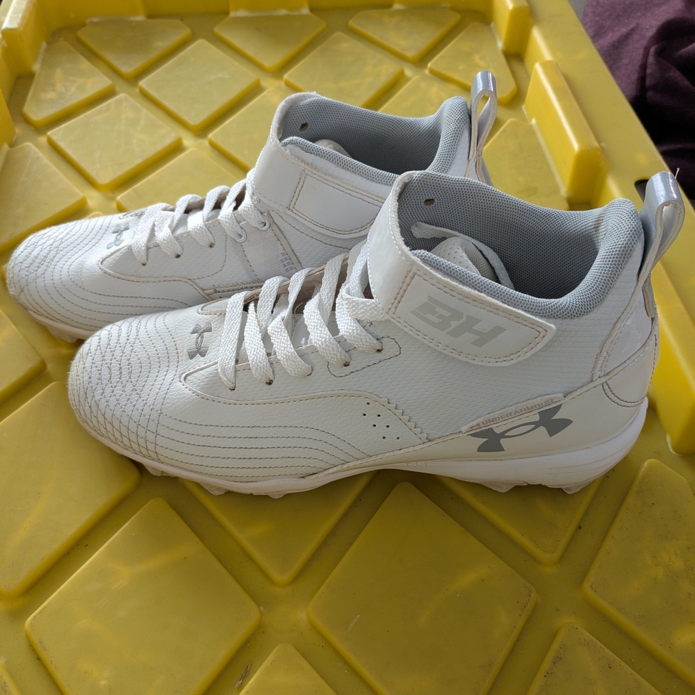 Under Armour White High-Top Sneakers with Textured Mesh